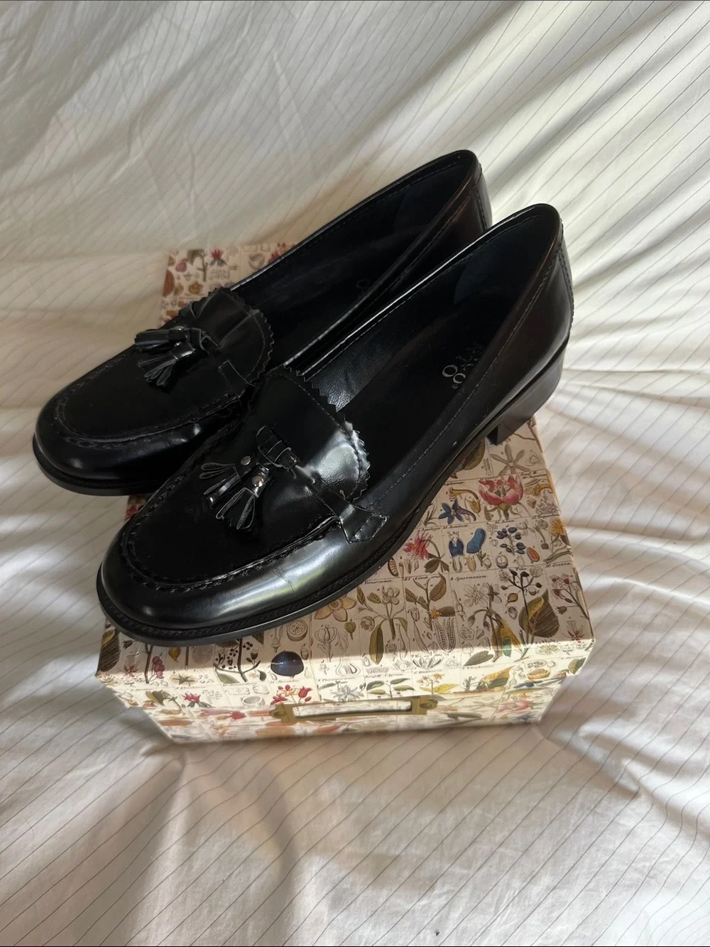 Franco Sarto - Black Tassel Leather Loafers - 8.5